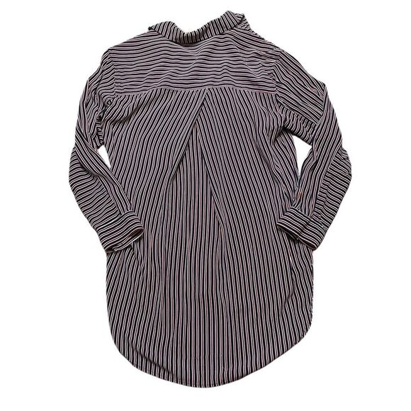 MAEVE ANTHROPOLOGIE Adelaide Poplin Button Down Shirt Red Blue Striped Small - Picture 4 of 11